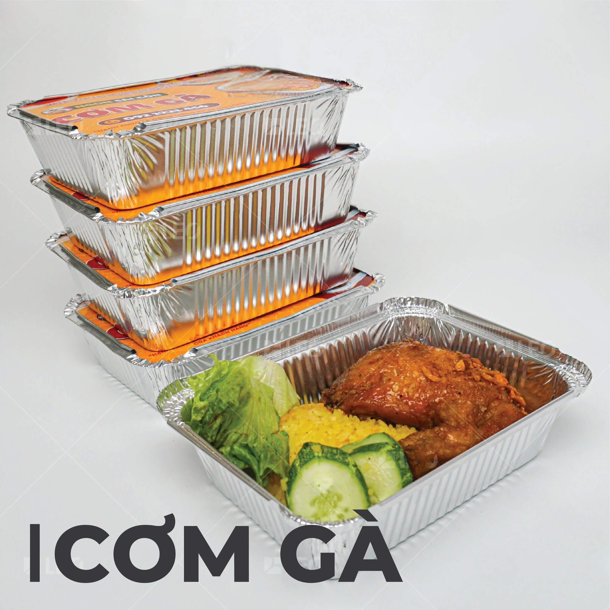 Khay nhôm đựng cơm gà